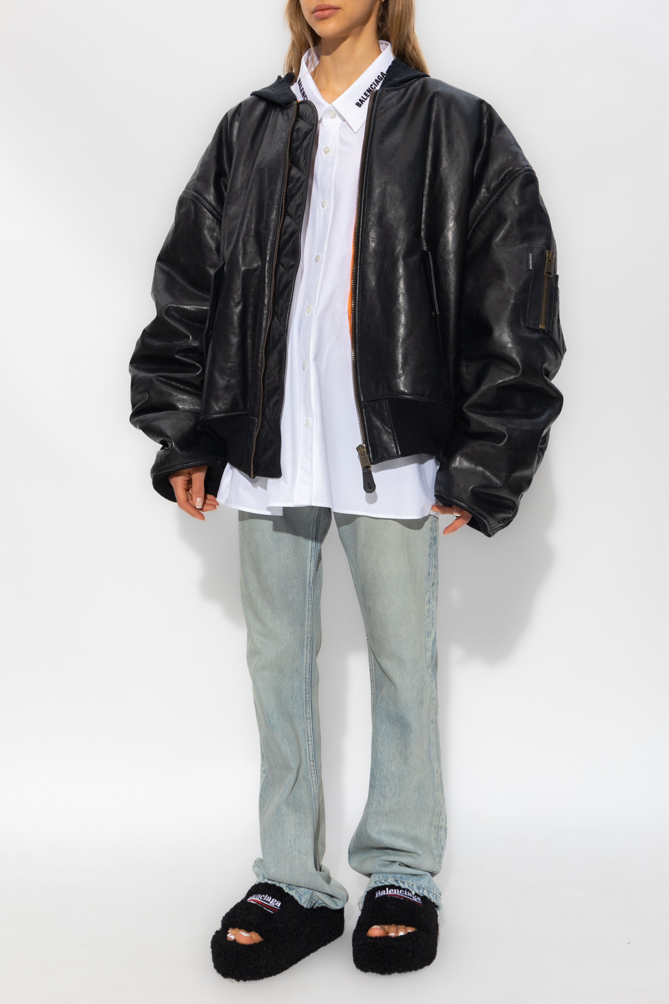 【関税＆送料込み】Balenciaga Monday Cowskin And Polyester Balenciaga Men White Cowskin And Polyester Monday Shoe